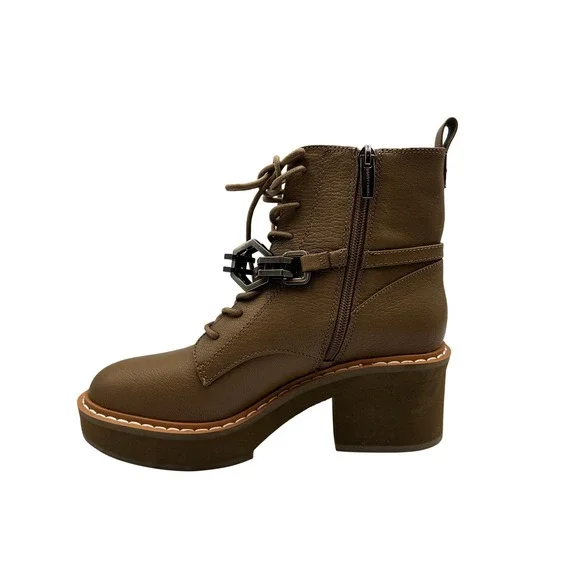 Vince Camuto Platform Combat Boots Women Size 8 Brown Excellent Chain Detail - Picture 3 of 11
